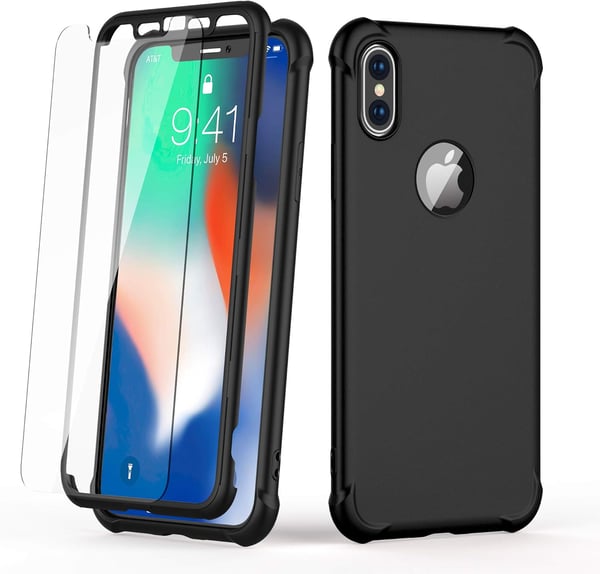 Bakre glasfodral för iPhone XS Max 6,5" svart