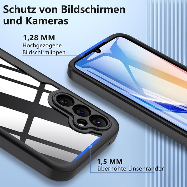 Stötfångarskal till Samsung Galaxy A34 svart ram 360° skydd SM-A346B
