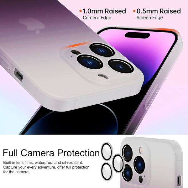 Matt skal för Apple iPhone 13 Pro hårt vitt och lila ombre