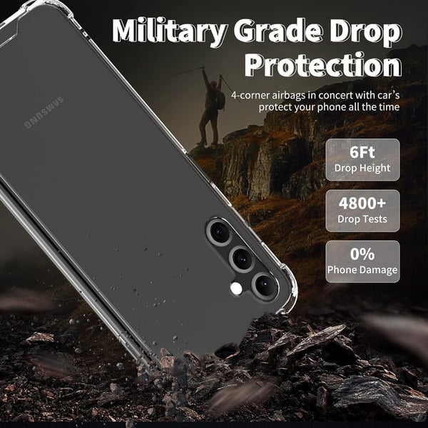 Transparent silikonecover til Samsung Galaxy A14 5G + 2 hybridfolier