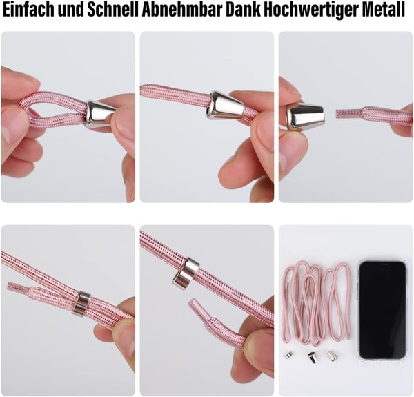 Silikone-etui til Apple iPhone X/XS med pink snor A1865