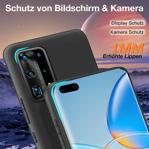 Silikonecover til Huawei P40 Pro, sort ELS-NX9 ELS-N04