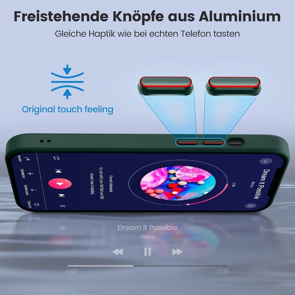 Fodral till Apple iPhone 14 grönt transparent matt baksida MagSafe