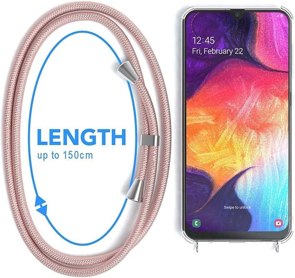 Silikone cover til Samsung Galaxy Note 20 gennemsigtigt + pink lanyard