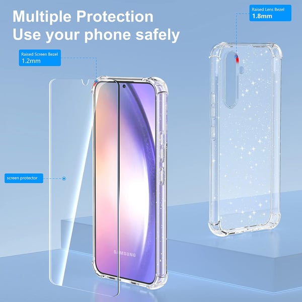 Skal till Samsung Galaxy A54 5G i glansigt silikon + 3x härdat glas