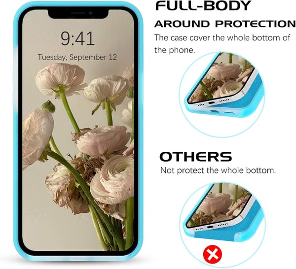 Skal till Apple iPhone 12 Pro Max blått silikon