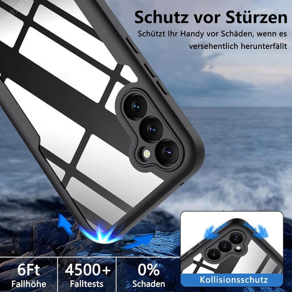 Stötfångarskal till Samsung Galaxy A34 svart ram 360° skydd SM-A346B