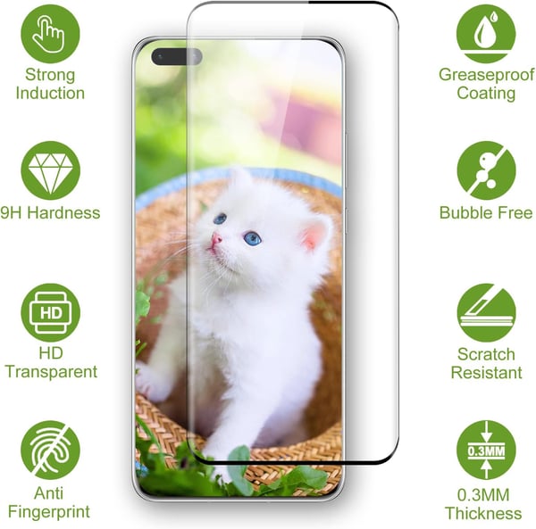9H hærdet glas til Huawei P40 Pro med sort ramme forstærket beskyttelse 2 stk.