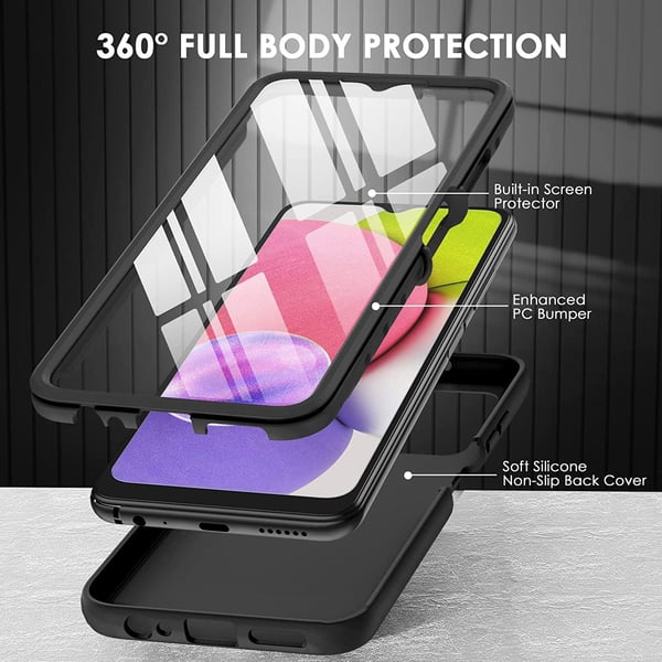 Bumper cover til Samsung Galaxy A03s sort forstærket beskyttende SM-A037F