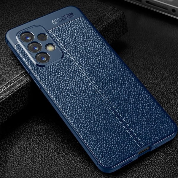 Silikone cover til Samsung Galaxy A73 5G eco læder marineblå