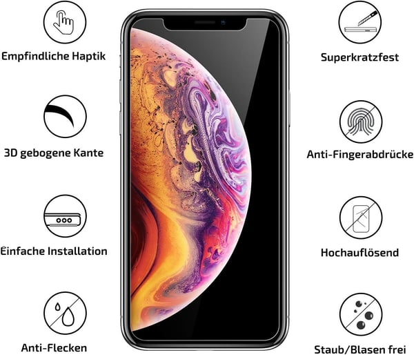 9H härdat glas för iPhone Xs Max
