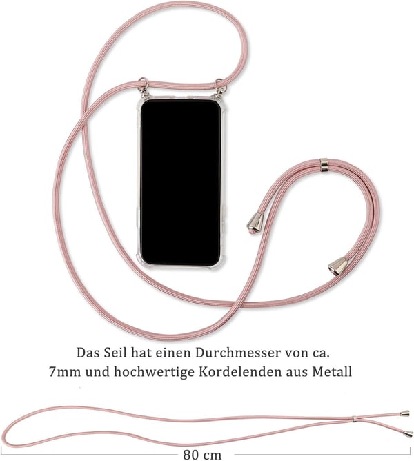 Transparent fodral för iPhone 13 Pro 6,1" rosa armband