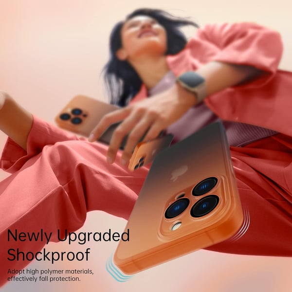 Hårt fodral för Apple iPhone 13 Pro 6,1" orange och svart ombre