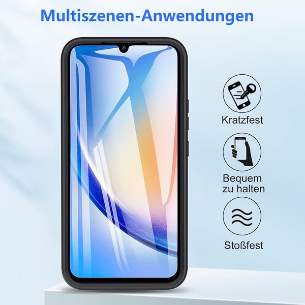 Stötfångarskal till Samsung Galaxy A34 svart ram 360° skydd SM-A346B