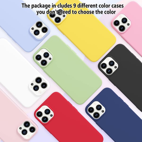 Färgglatt silikonskal till Apple iPhone 13 Pro, 9 delar