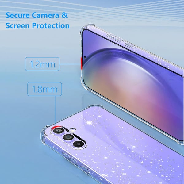 Skal till Samsung Galaxy A54 5G i glansigt silikon + 3x härdat glas