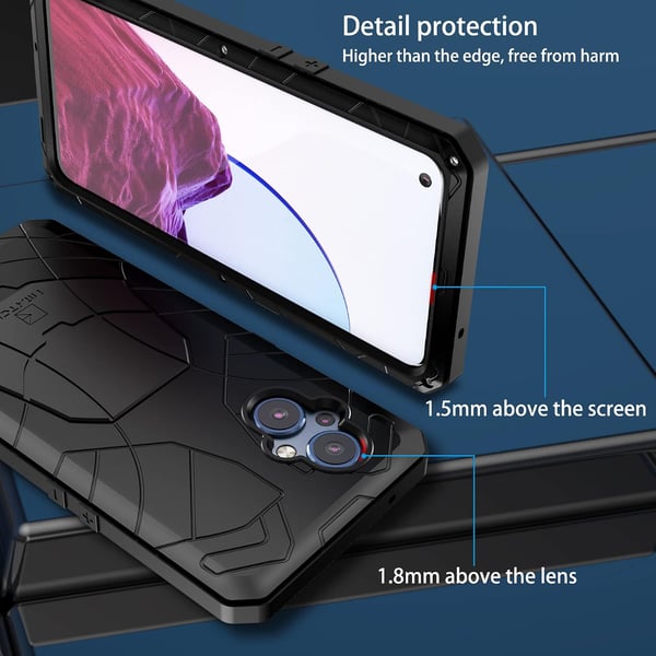 Sort bumper cover til OnePlus Nord N20 5G metalforstærket CPH2459