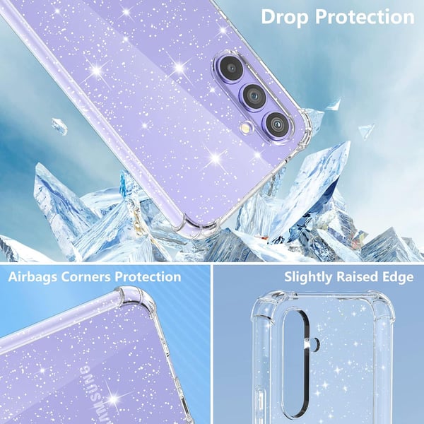 Skal till Samsung Galaxy A54 5G i glansigt silikon + 3x härdat glas