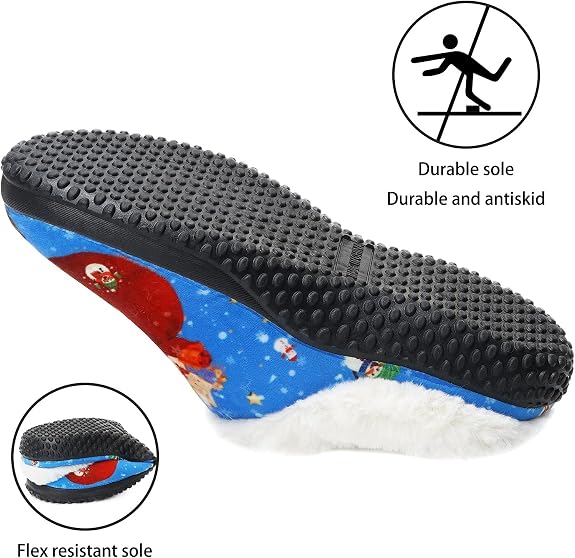 Dame/herre unisex vinter jule julemands tøfler blå størrelse 40