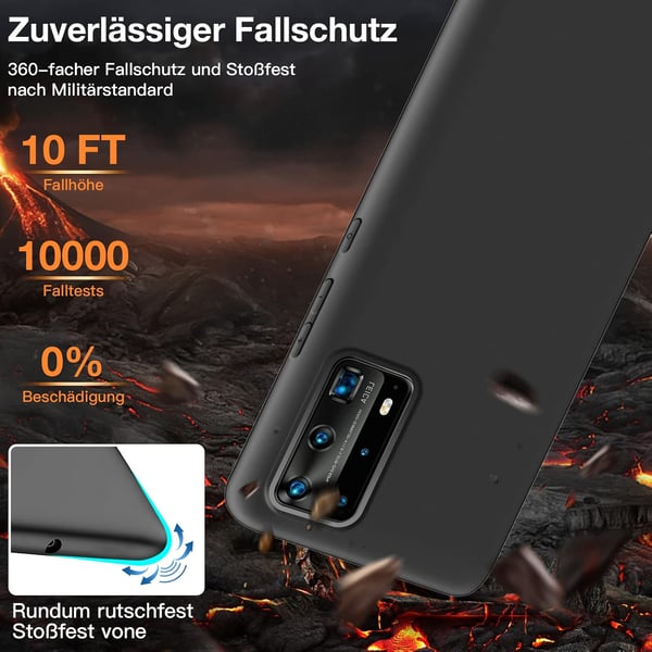 Silikonecover til Huawei P40 Pro, sort ELS-NX9 ELS-N04