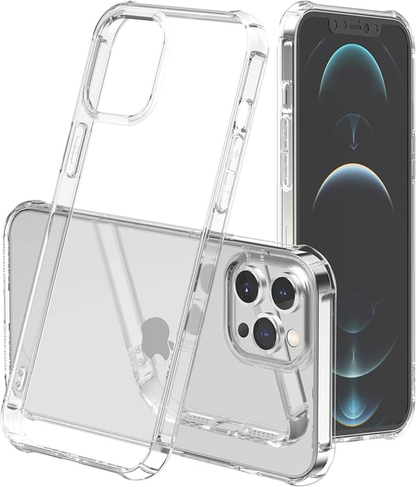 Silikonskal för iPhone 12 Pro Max 6,7" med genomskinlig förstärkt baksida