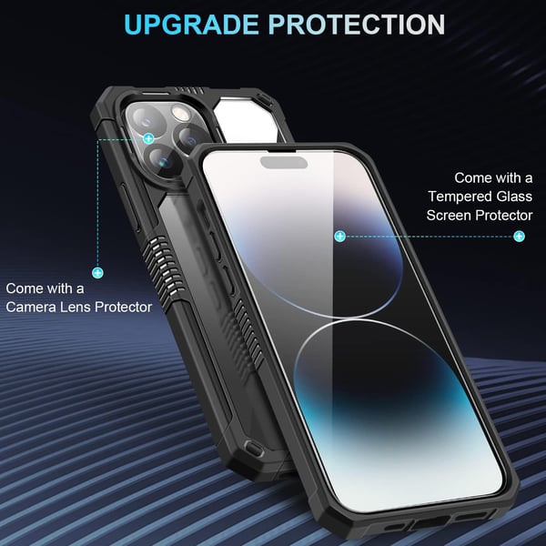 Bakskal till iPhone 14 Pro Max 6,7" transparent med svart ram