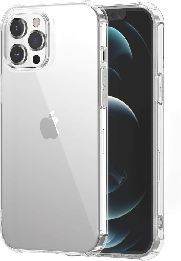 Silikonskal för iPhone 12 Pro Max 6,7" med genomskinlig förstärkt baksida