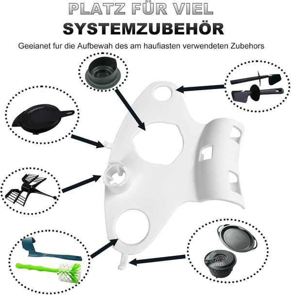 Multifunktionel organizerholder til Thermomix TM6 TM5 til 6 tilbehør hvid