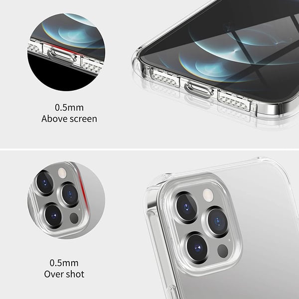 Silikonskal för iPhone 12 Pro Max 6,7" med genomskinlig förstärkt baksida