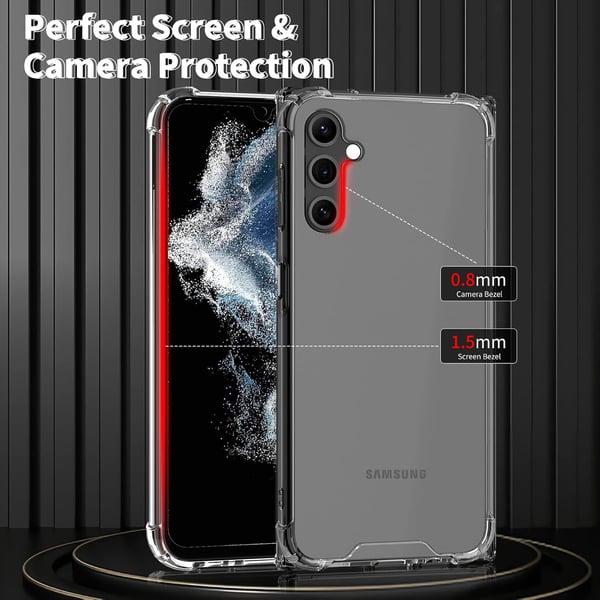 Transparent silikonecover til Samsung Galaxy A14 5G + 2 hybridfolier
