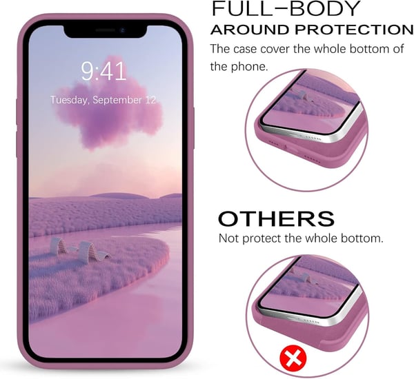 Apple iPhone 12 Pro Max-skal, silikon, förstärkt, lila