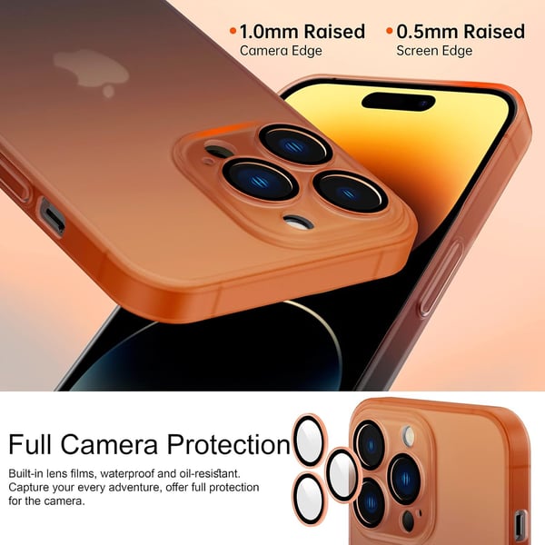 Hårt fodral för Apple iPhone 13 Pro 6,1" orange och svart ombre