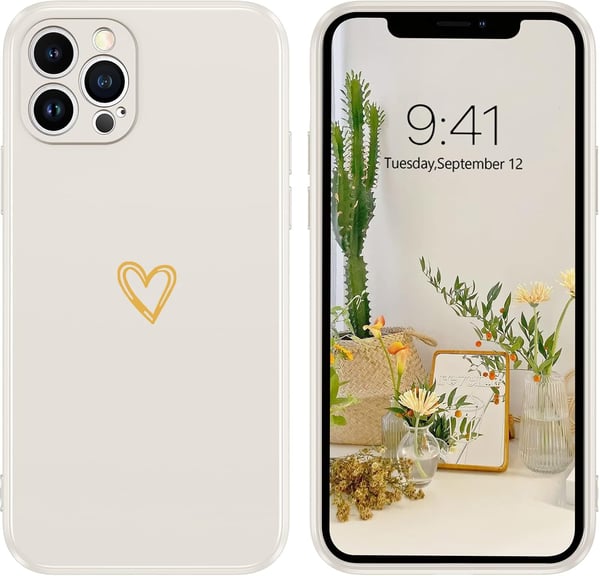 Skal till iPhone 12 Pro Max 6,7" beige silikon starkt