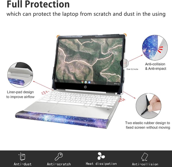 Etui med klap til hp Chromebook x360 12b 12" Galaxy Kosmos