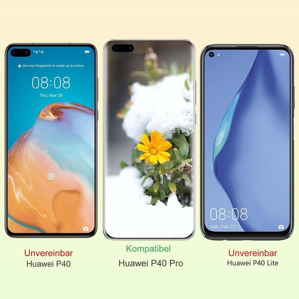 Hærdet glas til Huawei P40 Pro med sort ramme, forstærket beskyttelse, 2 stk.