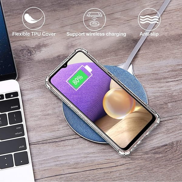 Gennemsigtigt silikonecover til Samsung Galaxy A73 + 2 stk. hærdet glas