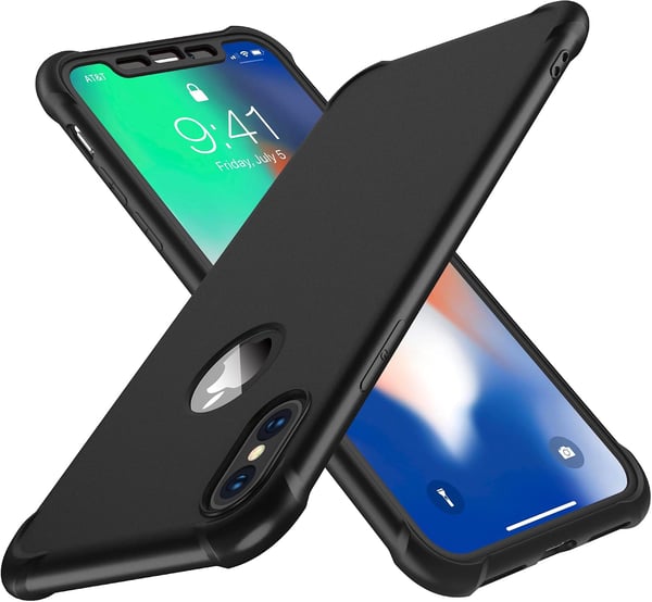 Bakre glasfodral för iPhone XS Max 6,5" svart