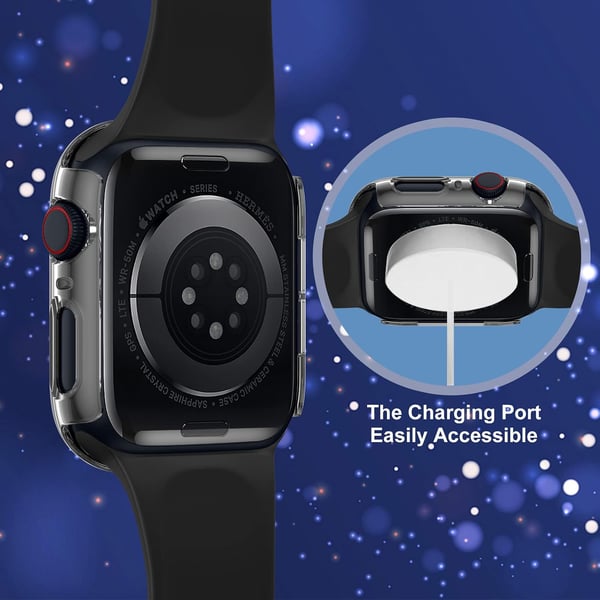 Etui til Apple Watch 8/7 45 mm sort gennemsigtig 2 stk.