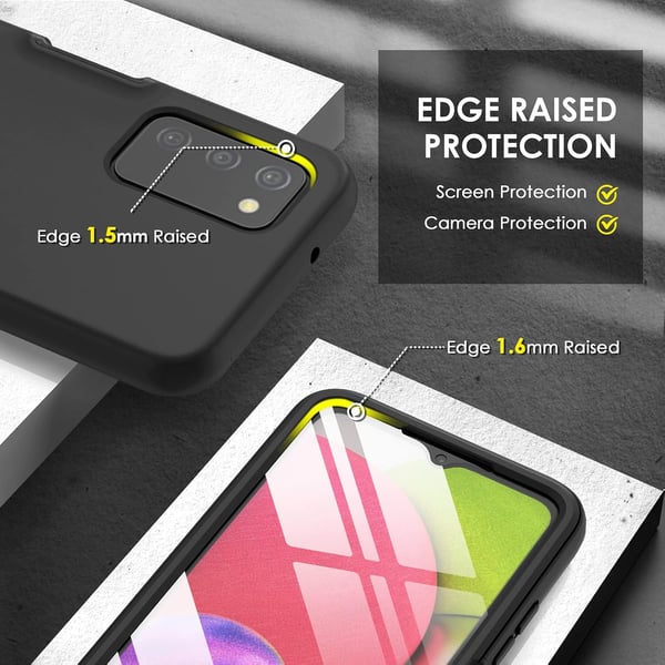 Bumper cover til Samsung Galaxy A03s sort forstærket beskyttende SM-A037F