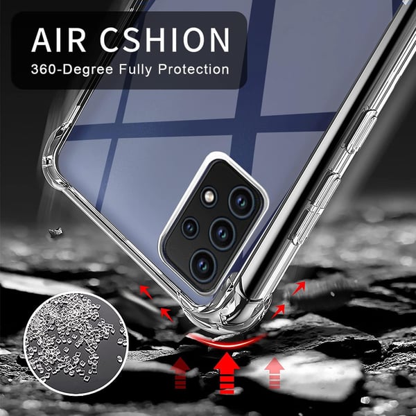 Gennemsigtigt silikonecover til Samsung Galaxy A73 + 2 stk. hærdet glas