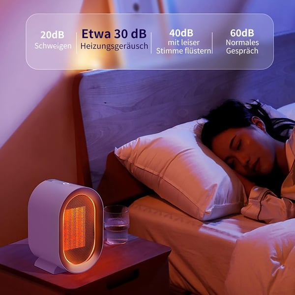 FARELKA VARMEVENTILATOR VARMEBLÆSER STILLE MOBIL HVID 1200W 160x142x225mm