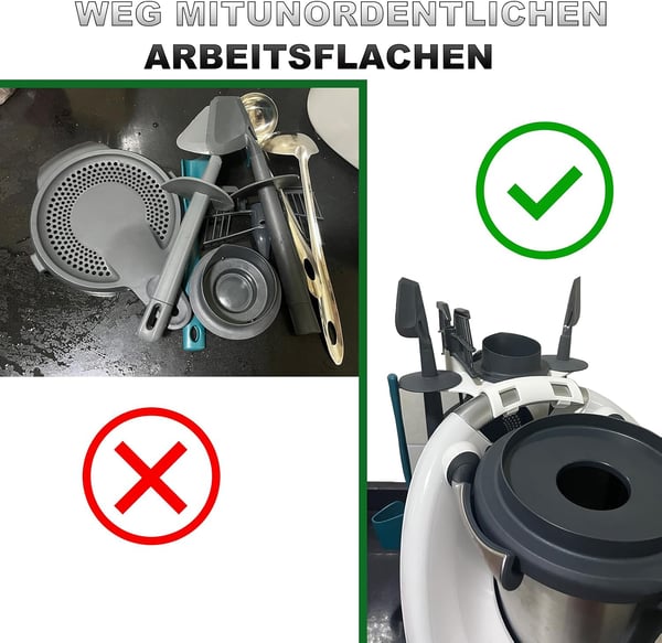 Multifunktionel organizerholder til Thermomix TM6 TM5 til 6 tilbehør hvid