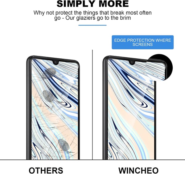 9H härdat glas för Samsung Galaxy A30/A33 med svart ram 2 stycken