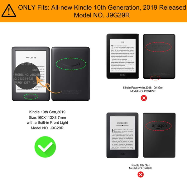 Kindle 10 2019 6' -puhelimen kotelo, musta, muovinen, Moon Phases J9G29R