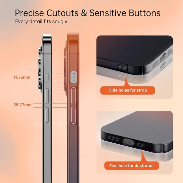 Hårt fodral för Apple iPhone 13 Pro 6,1" orange och svart ombre