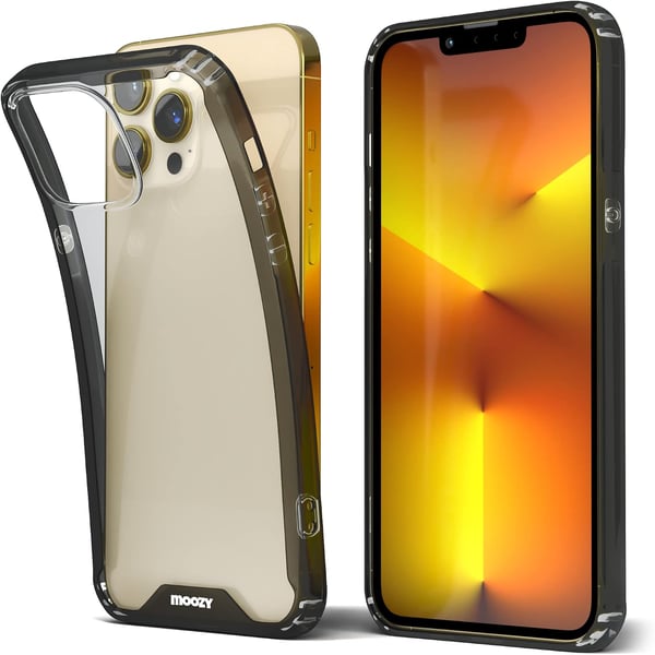 Fodral till Apple iPhone 13 Pro, transparent silikonbaksida, svart ram