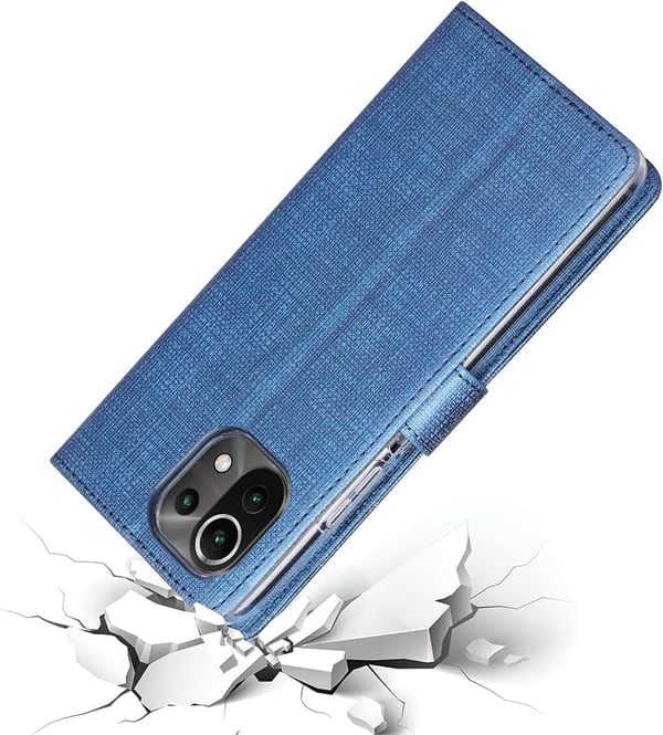 Flip-etui til Xiaomi Mi Lite 4G/5G 6,55" blå stoftekstur