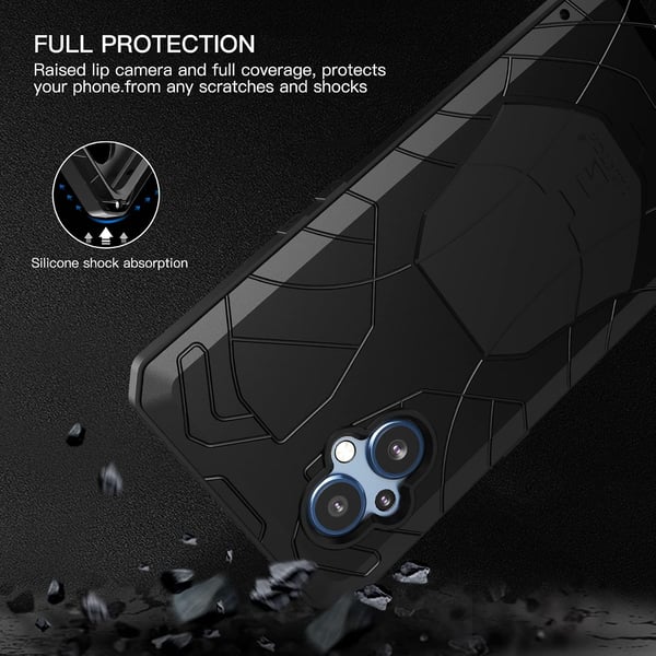 Sort bumper cover til OnePlus Nord N20 5G metalforstærket CPH2459