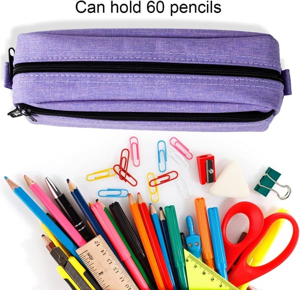 Lila pennfodral, kontor, skola, dragkedja