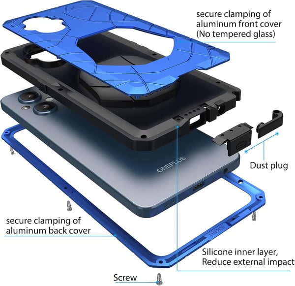 Bumper cover til OnePlus Nord N20 5G metalforstærket blå CPH2459